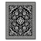 Black and White Elegant Black White Traditional Persian Area Rug