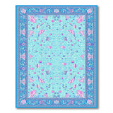Whimsical Teal Pink Sea Life Area Rug