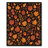 Autumn Leaves Acorns Black Area Rug
