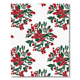 Festive Poinsettia Holly Floral Area Rug