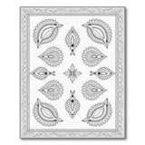 Intricate Paisley Black White Area Rug