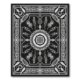 Black and White Intricate Black White Persian Medallion Area Rug