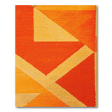 Orange Vibrant Orange Geometric Triangle Area Rug