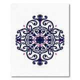 Navy Pink Ornate Mandala Area Rug