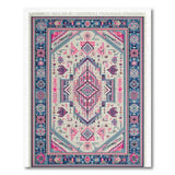Pink Blue Geometric Heritage Tribal Area Rug