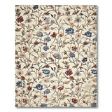 Cream Multi-Color Floral Embroidered Area Rug