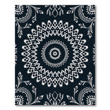 Elegant Black White Mandala Area Rug