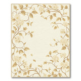 Beige Gold Floral Vine Border Area Rug