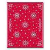 Festive Red Snowflake Holly Border Rug