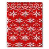 Festive Red Snowflake Swirl Area Rug