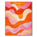 Multi-color and Patterns Vibrant Wavy Abstract Multi-Color Area Rug
