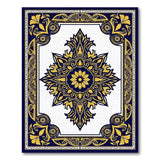 Ornate Navy Blue Gold Mandala Area Rug