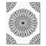 Black and White Geometric Modern Intricate Black White Mandala Area Rug