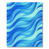 Blue and Teal Blue Swirl Wave Area Rug