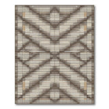 Modern Tan Brown Geometric Crosshatch Area Rug
