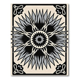 Ornate Grey Starburst Mandala Area Rug
