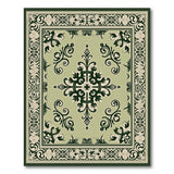 Ornate Sage Green Persian Area Rug
