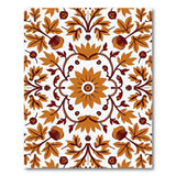 Orange Floral Vine Leaf Area Rug