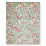 Teal Pink Magnolia Floral Area Rug