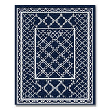 Navy Blue Geometric Trellis Area Rug