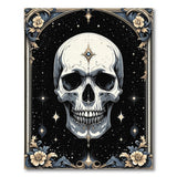 ODIKA Washable Gothic Skull Area Rug, Celestial Starry Night, Low Pile Non-Slip