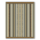 Bold Black White Tribal Striped Area Rug