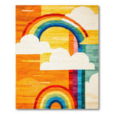 Multi-color and Patterns Whimsical Rainbow Clouds Area Rug