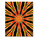 Bold Red Black Tribal Sunburst Area Rug