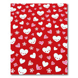 Adorable Red Kawaii Hearts Stars Area Rug
