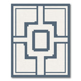 Grey Grey Geometric Frame Area Rug
