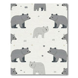 Adorable Grey Bear Cartoon Area Rug