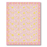 Pink Daisy Floral Pink Area Rug