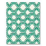 Green Geometric Diamond Leaf Area Rug