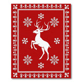 Red Stag Snowflake Heritage Area Rug