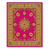 Pink Gold Ornate Mandala Area Rug