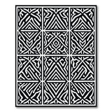 Intricate Black White Geometric Lattice Area Rug