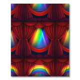 Red Rainbow Curtain Stage Area Rug