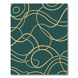 Teal Abstract Gold Wave Area Rug