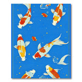Vibrant Koi Fish Blue Area Rug