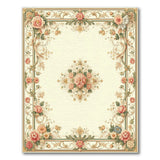 Blush Pink Peony Medallion Floral Vintage Rug