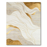 Abstract Gold Wave Area Rug