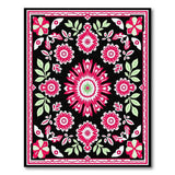 Floral Vintage Vibrant Pink Floral Mandala Area Rug