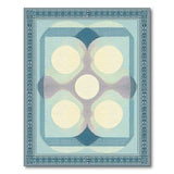 Blue Teal Geometric Overlapping Circles Rug