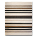 Neutral Striped Area Rug in Beige, Gray Black
