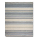 ODIKA Washable Coastal Blue Striped Rug - Low Pile Non-Slip Pet Friendly Area Rug