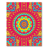 Vibrant Pink Mandala Area Rug with Teal Accents
