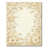 Cream Peony Floral Border Vintage Rug
