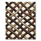 Intricate Brown Tan Woven Basket Rug