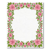 Pink Vintage Pink Rose Floral Border Rug