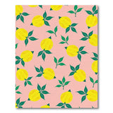 Vibrant Lemon Fruit Pattern Pink Area Rug